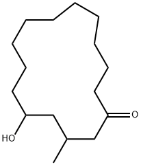 Cyclopentadecanone, 5-hydroxy-3-methyl- Structure