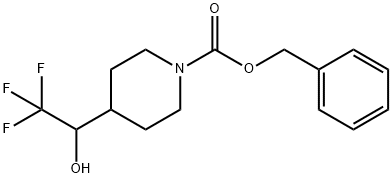 1-Piperidinecarboxylic acid, 4-(2,2,2-trifluoro-1-hydroxyethyl)-, phenylmethyl ester 结构式