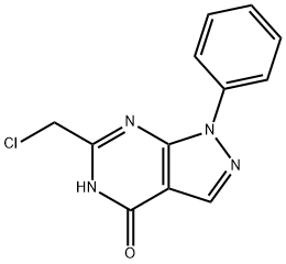 6-(氯甲基)-1-苯基-1H,4H,5H-吡唑并[3,4-D]嘧啶-4-酮 结构式