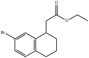 1-Naphthaleneacetic acid, 7-bromo-1,2,3,4-tetrahydro-, ethyl ester Struktur