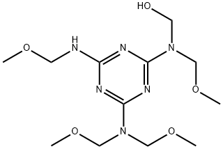 Methanol, 1-[[4-[bis(methoxymethyl)amino]-6-[(methoxymethyl)amino]-1,3,5-triazin-2-yl](methoxymethyl)amino]- Struktur