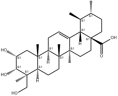 2ALPHA,3ALPHA,24-三羟基乌苏-12-烯-28-酸, 89786-83-4, 结构式
