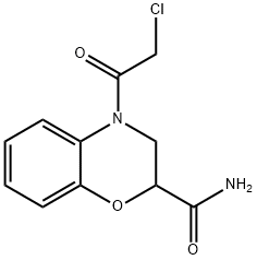 4-(2-氯乙酰)-3,4-二氢-2H-1,4-苯并噁嗪-2-甲酰胺 结构式