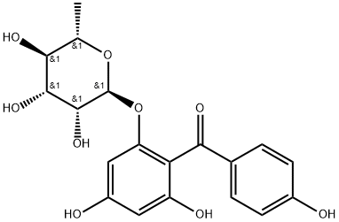 2-O-ALPHA-L-鼠李吡喃糖甙鸢尾酚酮 结构式