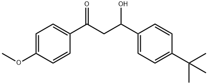 1-Propanone, 3-[4-(1,1-dimethylethyl)phenyl]-3-hydroxy-1-(4-methoxyphenyl)- Struktur