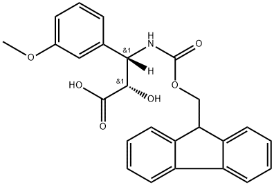 (2S,3S)-3-((((9H-芴-9-基)甲氧基)羰基)氨基)-2-羟基-3-(3-甲氧基苯基)丙酸 结构式