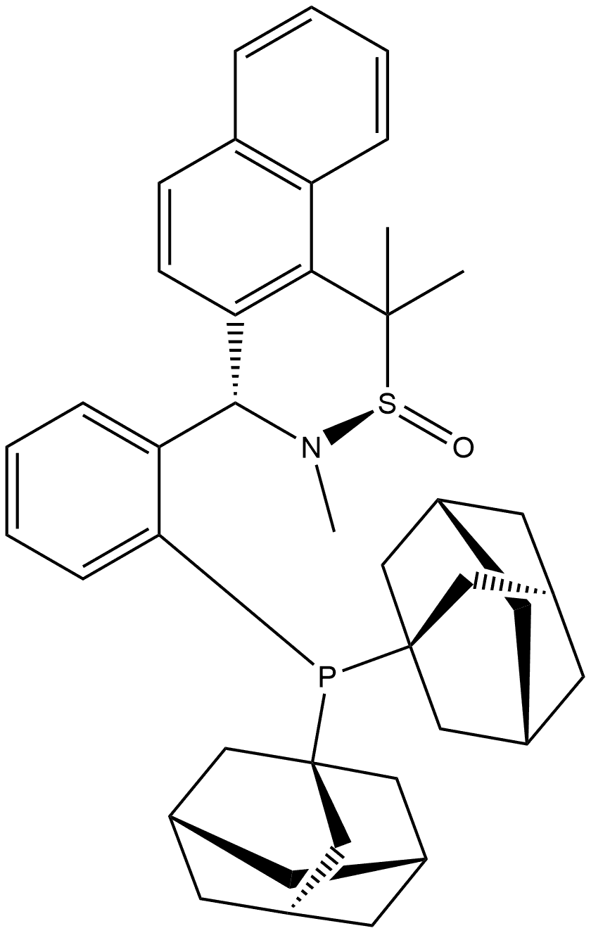 [S(R)]-N-[(S)-[2-(二金刚烷基膦)苯基](2-萘基)甲基]-N-甲基-2-叔丁基亚磺酰胺 结构式