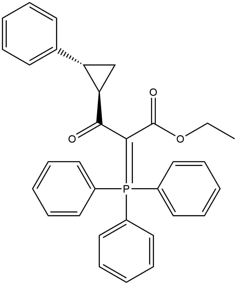 Cyclopropanepropanoic acid, β-oxo-2-phenyl-α-(triphenylphosphoranylidene)-, ethyl ester, trans- (9CI) Structure