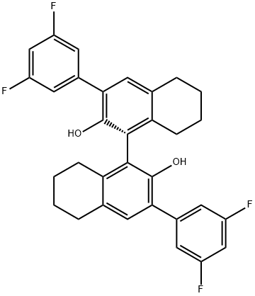 (R)-3,3'-双(3,5-二氟苯基)-5,5',6,6',7,7',8,8'-八氢-1,1'-联萘酚 结构式