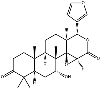 (13α,17aα)-14β,15β:21,23-Diepoxy-7α-hydroxy-4,4,8-trimethyl-17-oxa-D-homo-24-nor-5α-chola-20,22-diene-3,16-dione 结构式