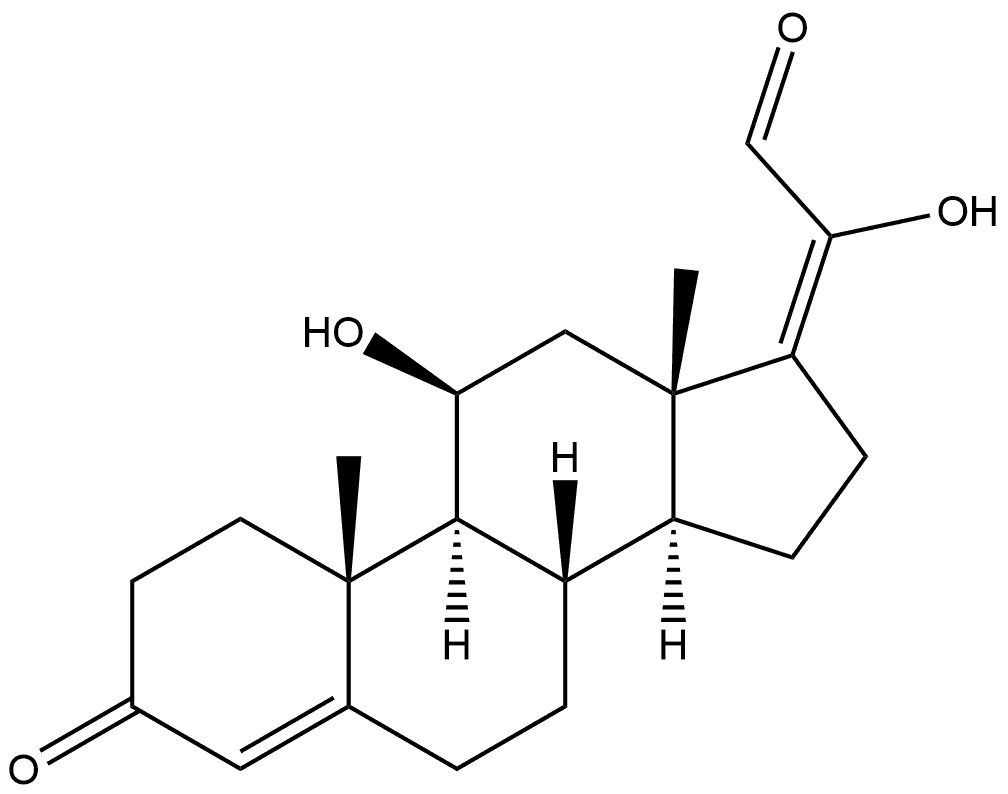 (11β,17E)-11,20-dihydroxy-3-oxo-pregna-4,17(20)-dien-21-al Structure
