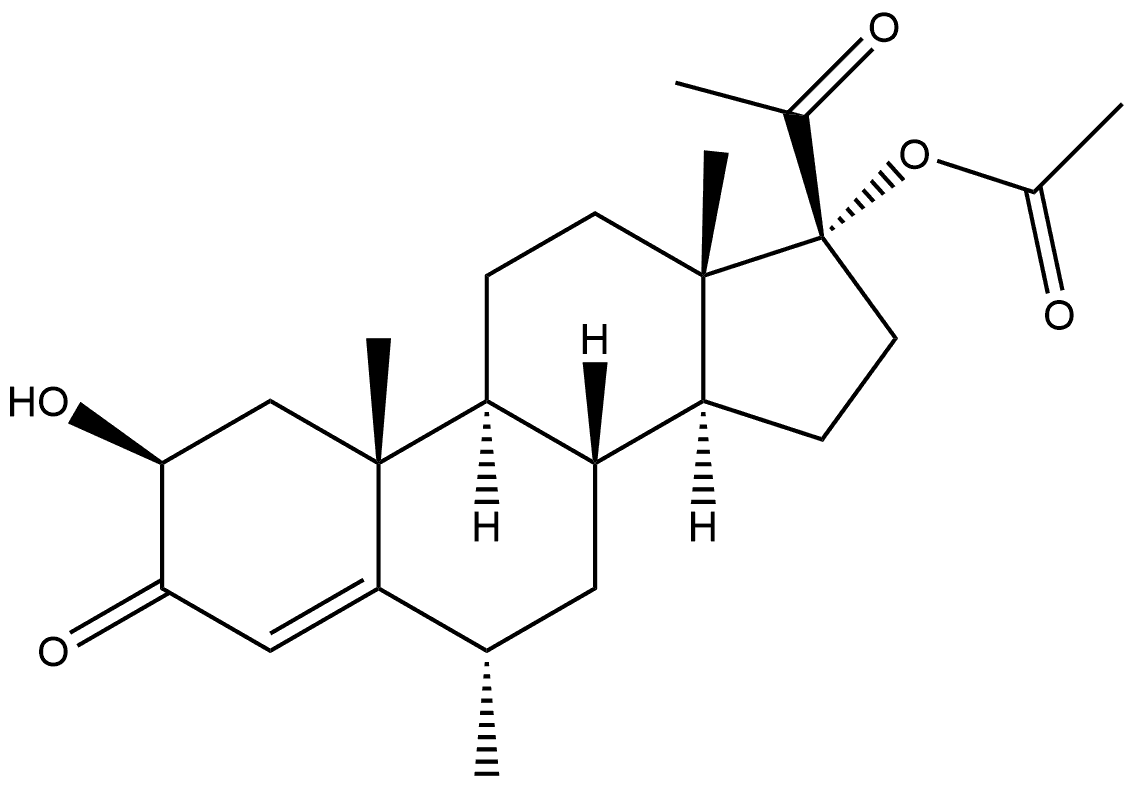 2β-Hydroxy Medroxy Progesterone 17-Acetate Structure