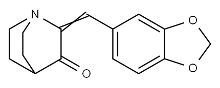 1-Azabicyclo[2.2.2]octan-3-one, 2-(1,3-benzodioxol-5-ylmethylene)- Struktur