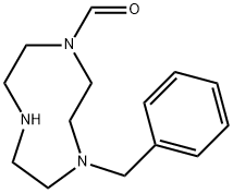 1H-1,4,7-Triazonine-1-carboxaldehyde, octahydro-4-(phenylmethyl)- Structure