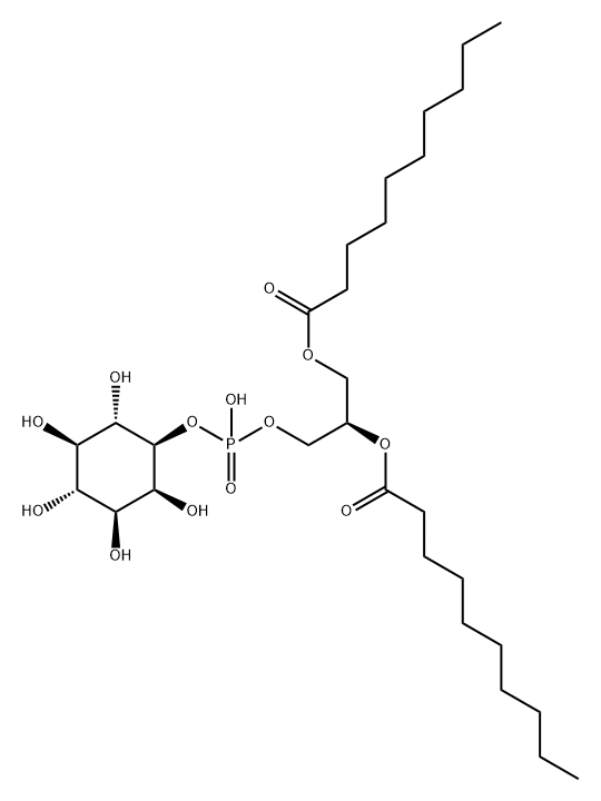 D-myo-Inositol, 1-[(2R)-2,3-bis[(1-oxodecyl)oxy]propyl hydrogen phosphate] (9CI) Structure