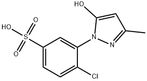 Benzenesulfonic acid, 4-chloro-3-(5-hydroxy-3-methyl-1H-pyrazol-1-yl)- Struktur