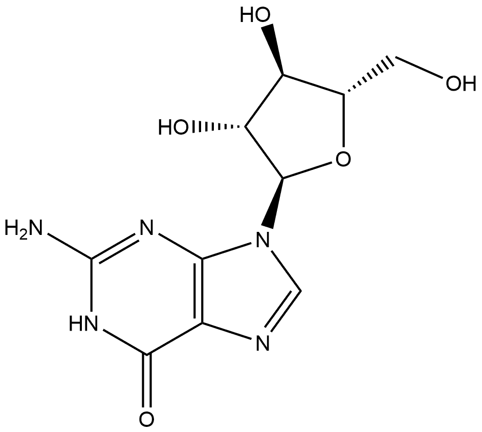 6H-Purin-6-one, 2-amino-9-α-L-arabinofuranosyl-1,9-dihydro- Struktur