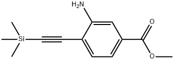 3-氨基-4-[(三甲基甲硅烷基)乙炔基]苯甲酸甲酯 结构式