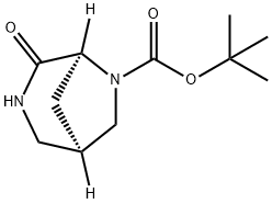 3,6-Diazabicyclo[3.2.1]octane-6-carboxylic acid, 4-oxo-, 1,1-dimethylethyl ester, (1R,5S)- 结构式