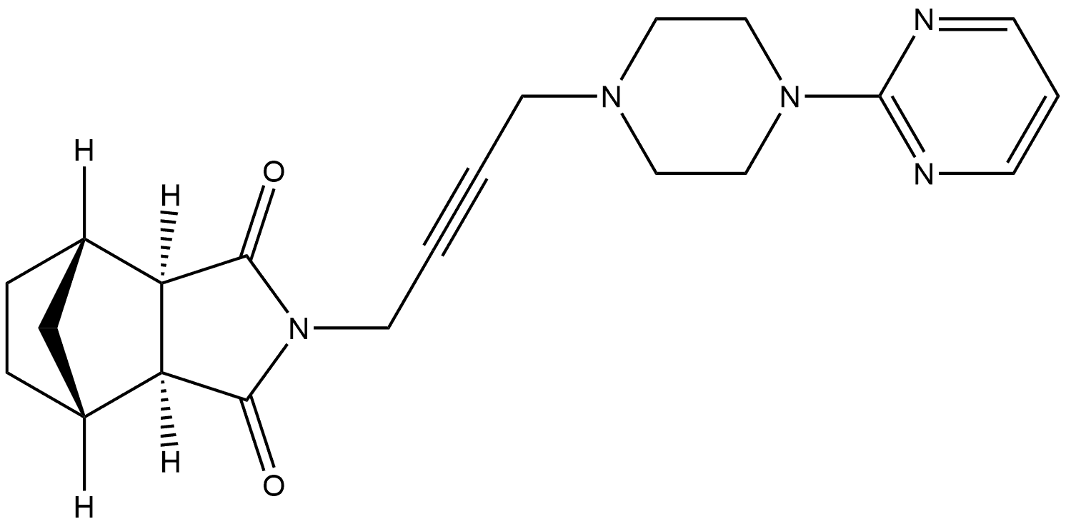 4,7-Methano-1H-isoindole-1,3(2H)-dione, hexahydro-2-[4-[4-(2-pyrimidinyl)-1-piperazinyl]-2-butynyl]-, (3aα,4β,7β,7aα)- (9CI)