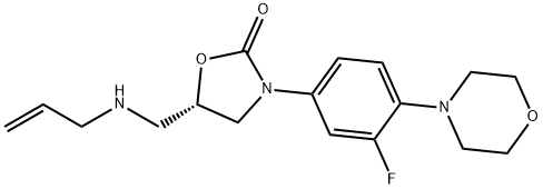 2-Oxazolidinone, 3-[3-fluoro-4-(4-morpholinyl)phenyl]-5-[(2-propen-1-ylamino)methyl]-, (5S)- Structure