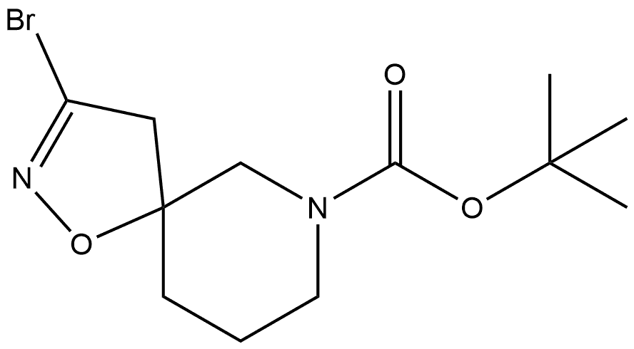 1,1-Dimethylethyl 3-bromo-1-oxa-2,7-diazaspiro[4.5]dec-2-ene-7-carboxylate 结构式