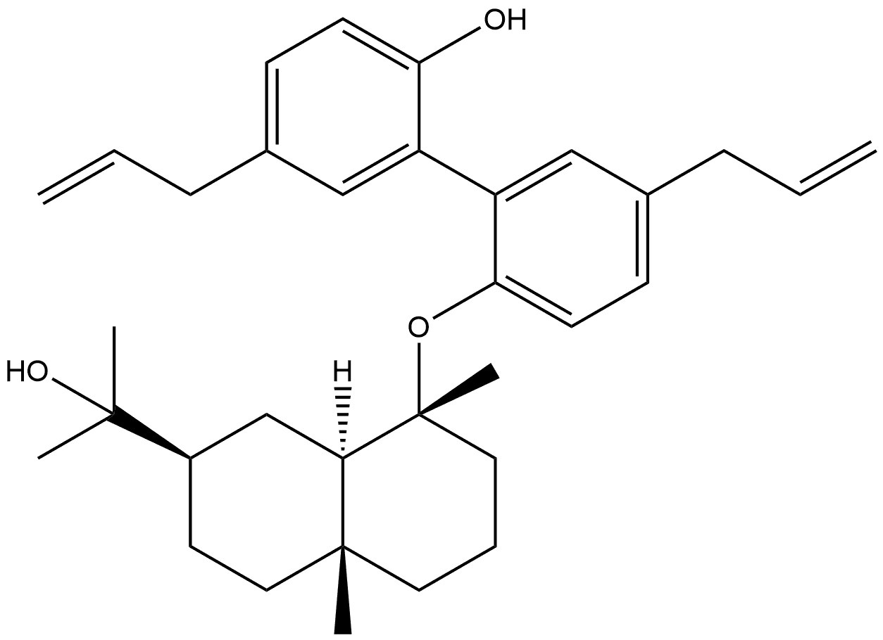 2-Naphthalenemethanol, decahydro-8-[(2'-hydroxy-5,5'-di-2-propen-1-yl[1,1'-biphenyl]-2-yl)oxy]-α,α,4a,8-tetramethyl-, (2R,4aR,8R,8aR)- Structure