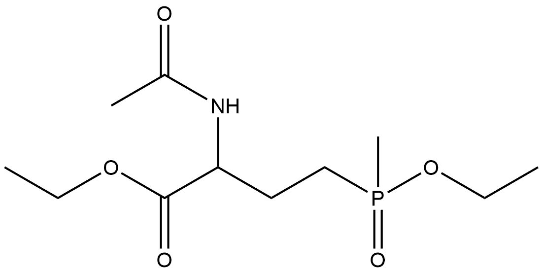 Butanoic acid, 2-(acetylamino)-4-(ethoxymethylphosphinyl)-, ethyl ester Structure