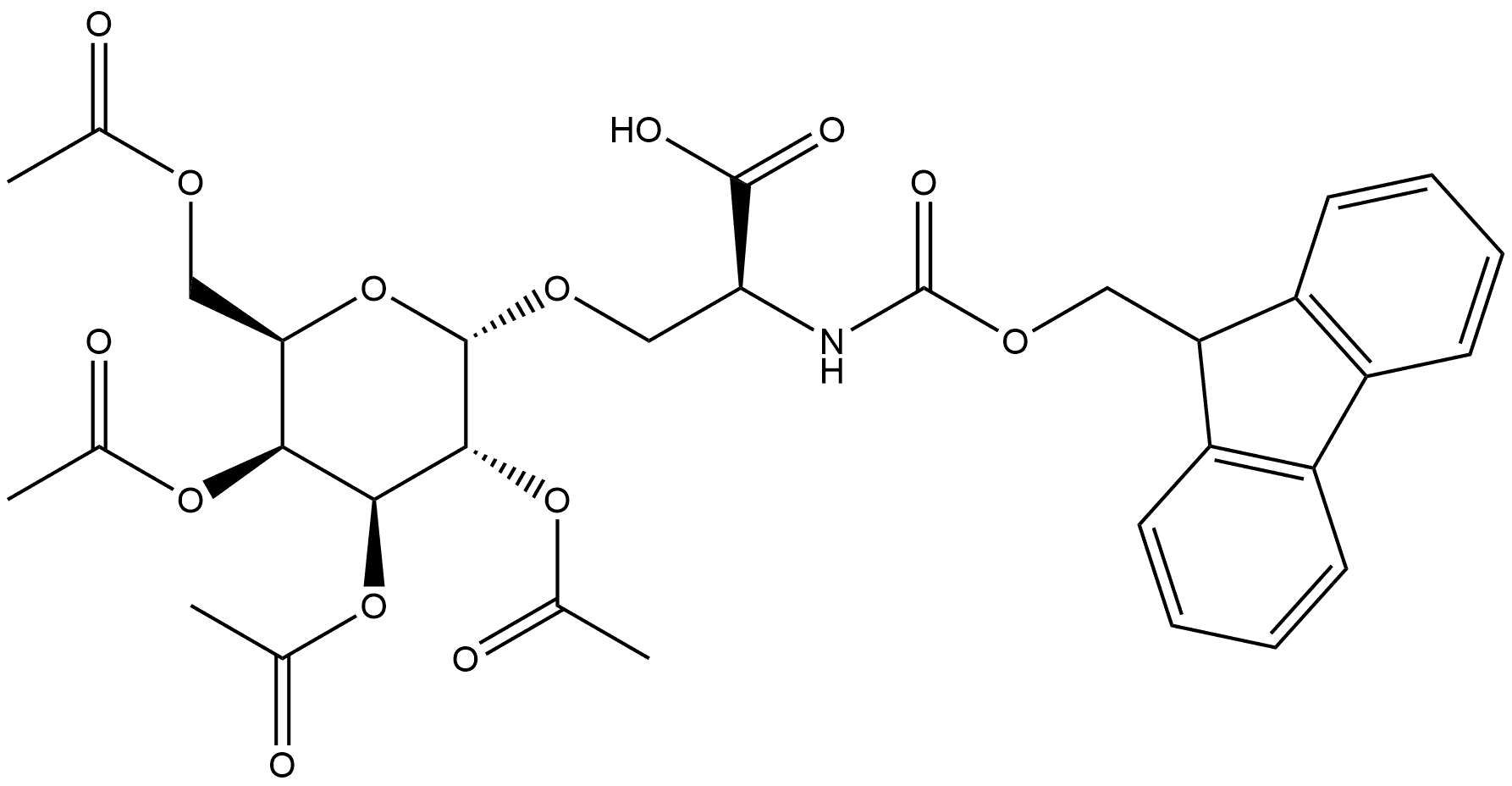 Fmoc-L-Ser(α-D-Gal(Ac)4)-OH Structure