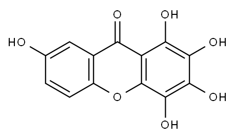 1,2,3,4,7-Pentahydroxy-9H-xanthen-9-one 结构式