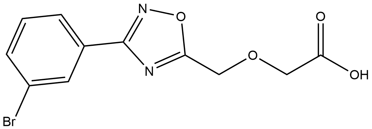 2-[[3-(3-Bromophenyl)-1,2,4-oxadiazol-5-yl]methoxy]acetic acid 结构式