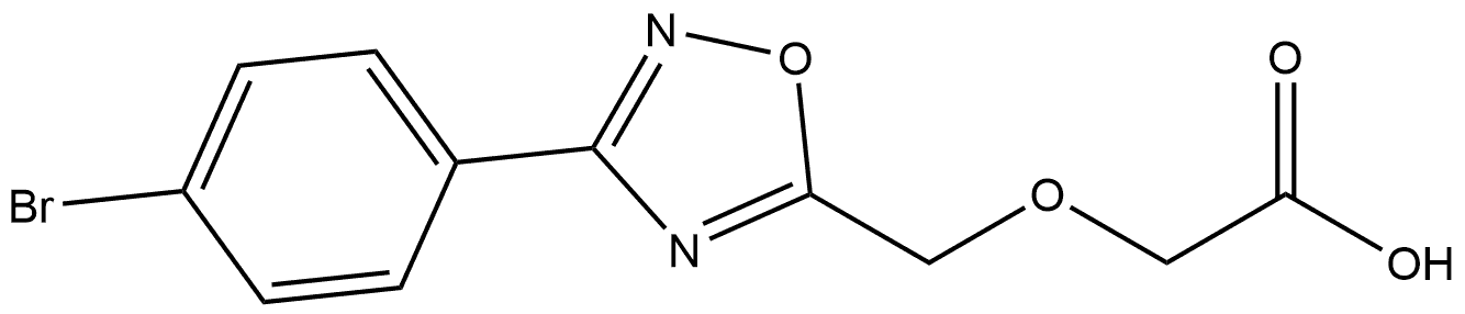 2-[[3-(4-Bromophenyl)-1,2,4-oxadiazol-5-yl]methoxy]acetic acid 结构式