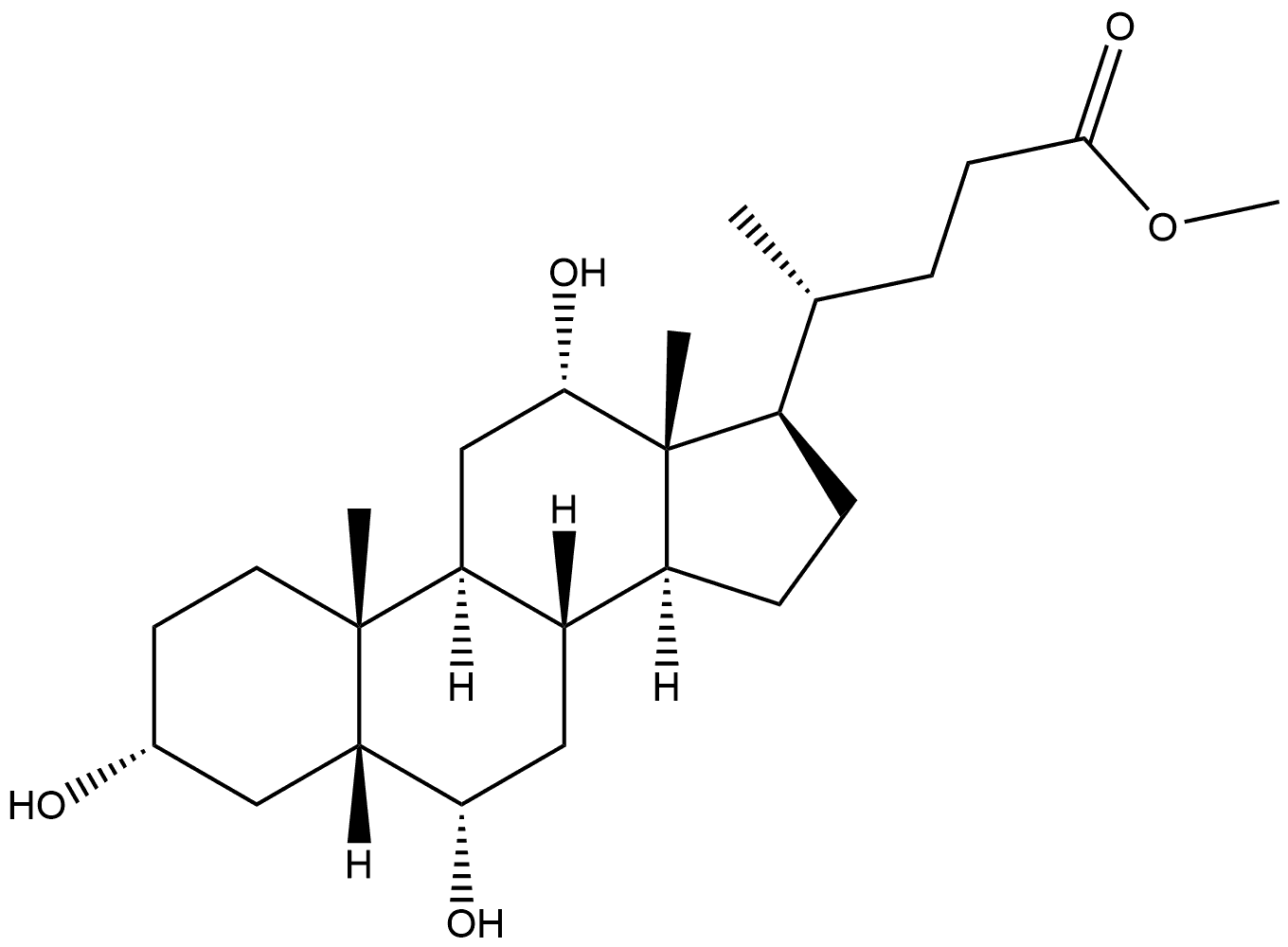 Cholan-24-oic acid, 3,6,12-trihydroxy-, methyl ester, (3α,5β,6α,12α)- Structure