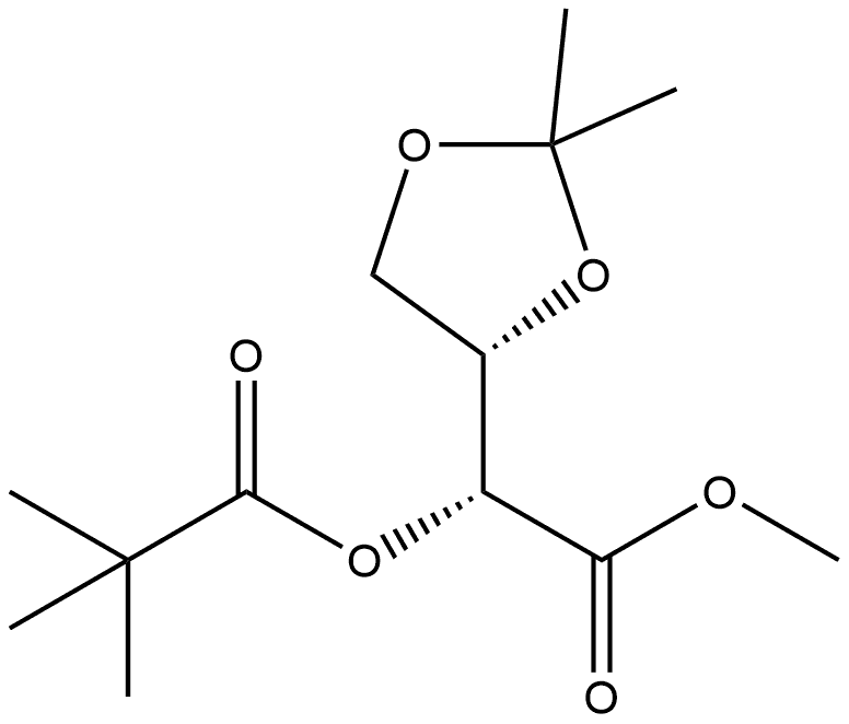 1,3-Dioxolane-4-acetic acid, α-(2,2-dimethyl-1-oxopropoxy)-2,2-dimethyl-, methyl ester, [R-(R*,S*)]-