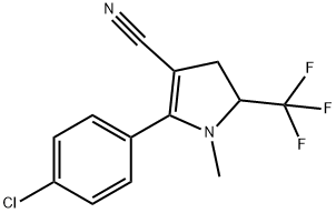 2-对氯苯基-1-甲基-5-三氟甲基-2-吡咯啉-3-腈, 143210-01-9, 结构式