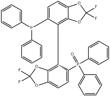 Phosphine oxide, [(4R)-5'-(diphenylphosphino)-2,2,2',2'-tetrafluoro[4,4'-bi-1,3-benzodioxol]-5-yl]diphenyl- 结构式