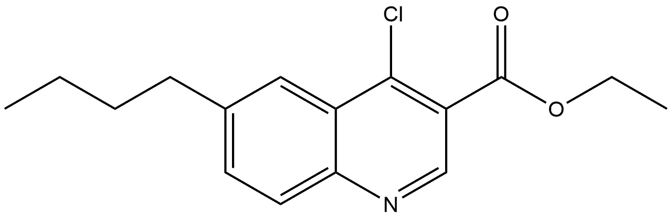 Ethyl 6-butyl-4-chloro-3-quinolinecarboxylate 结构式