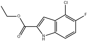 4-氯-5-氟-1H-吲哚-2-甲酸乙酯 结构式