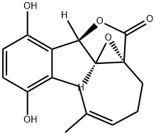 2H-11,1a-(Epoxymethano)benzo[4,5]cyclodec[1,2-b]oxiren-13-one, 3,6,11,11a-tetrahydro-7,10-dihydroxy-5-methyl-, (1aR,4Z,11R,11aR)- Structure