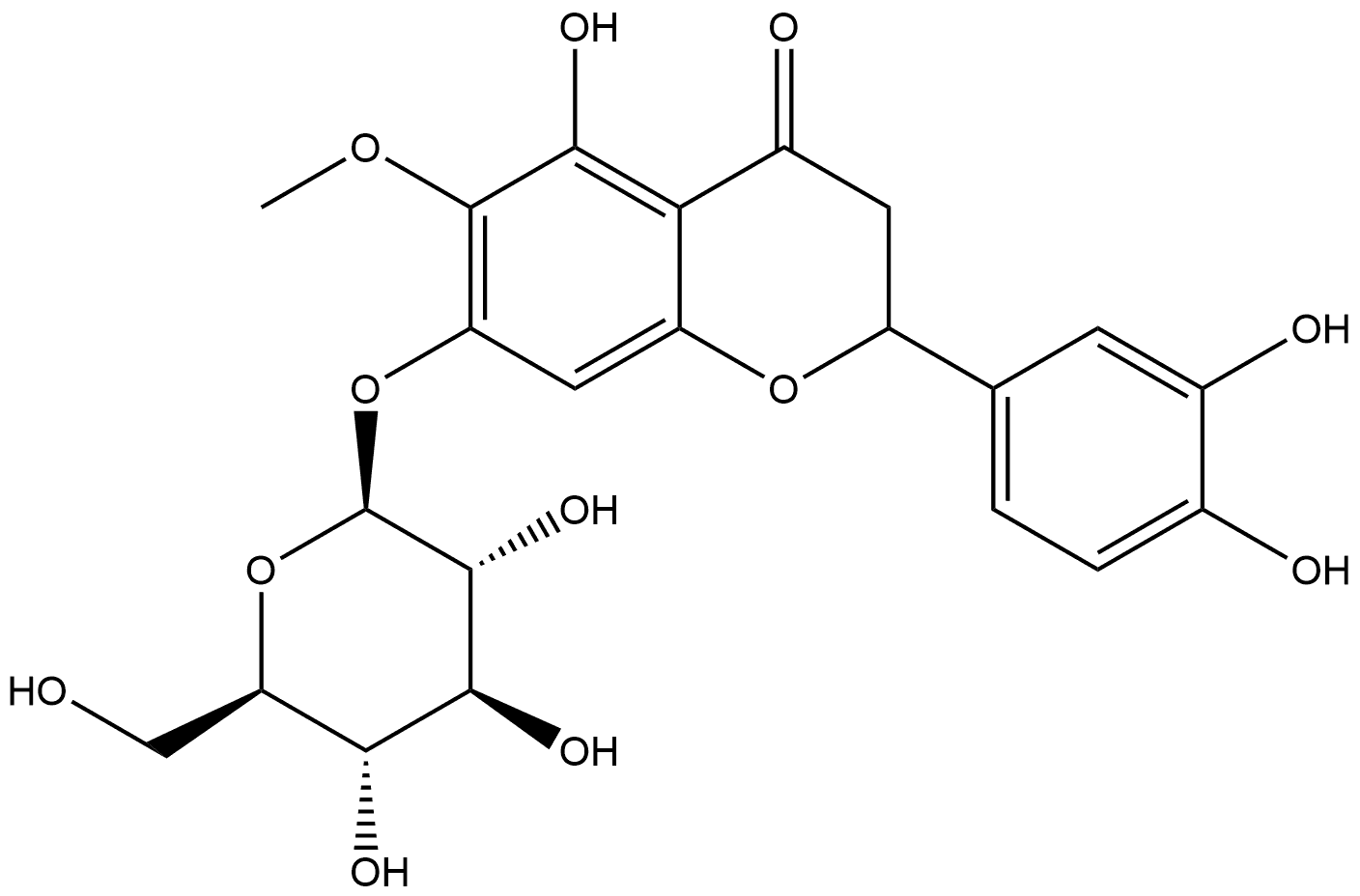 泽兰黄酮-7-O-葡萄糖苷 结构式