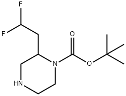 1-Piperazinecarboxylic acid, 2-(2,2-difluoroethyl)-, 1,1-dimethylethyl ester Structure