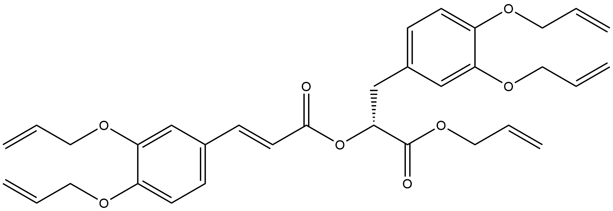 Benzenepropanoic acid, α-[[3-[3,4-bis(2-propenyloxy)phenyl]-1-oxo-2-propenyl]oxy]-3,4-bis(2-propenyloxy)-, 2-propenyl ester, [R-(E)]- (9CI) Struktur