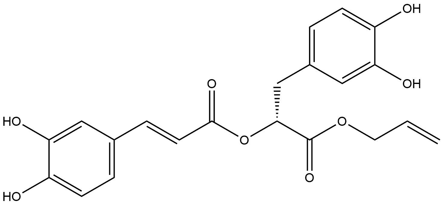 Benzenepropanoic acid, α-[[3-(3,4-dihydroxyphenyl)-1-oxo-2-propenyl]oxy]-3,4-dihydroxy-, 2-propenyl ester, [R-(E)]- (9CI) Struktur