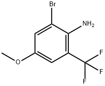 Benzenamine, 2-bromo-4-methoxy-6-(trifluoromethyl)- 结构式