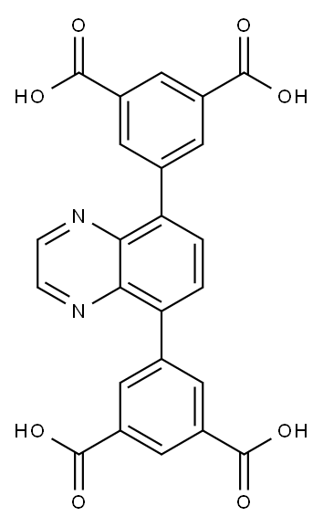 1,3-Benzenedicarboxylic acid, 5,5'-(5,8-quinoxalinediyl)bis- 结构式
