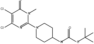 Carbamic acid, N-[1-(4,5-dichloro-1,6-dihydro-1-methyl-6-oxo-2-pyrimidinyl)-4-piperidinyl]-, 1,1-dimethylethyl ester 结构式