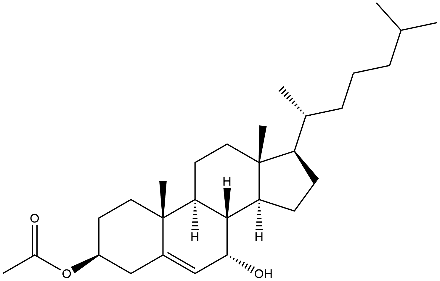 Cholest-5-ene-3,7-diol, 3-acetate, (3β,7α)- Structure