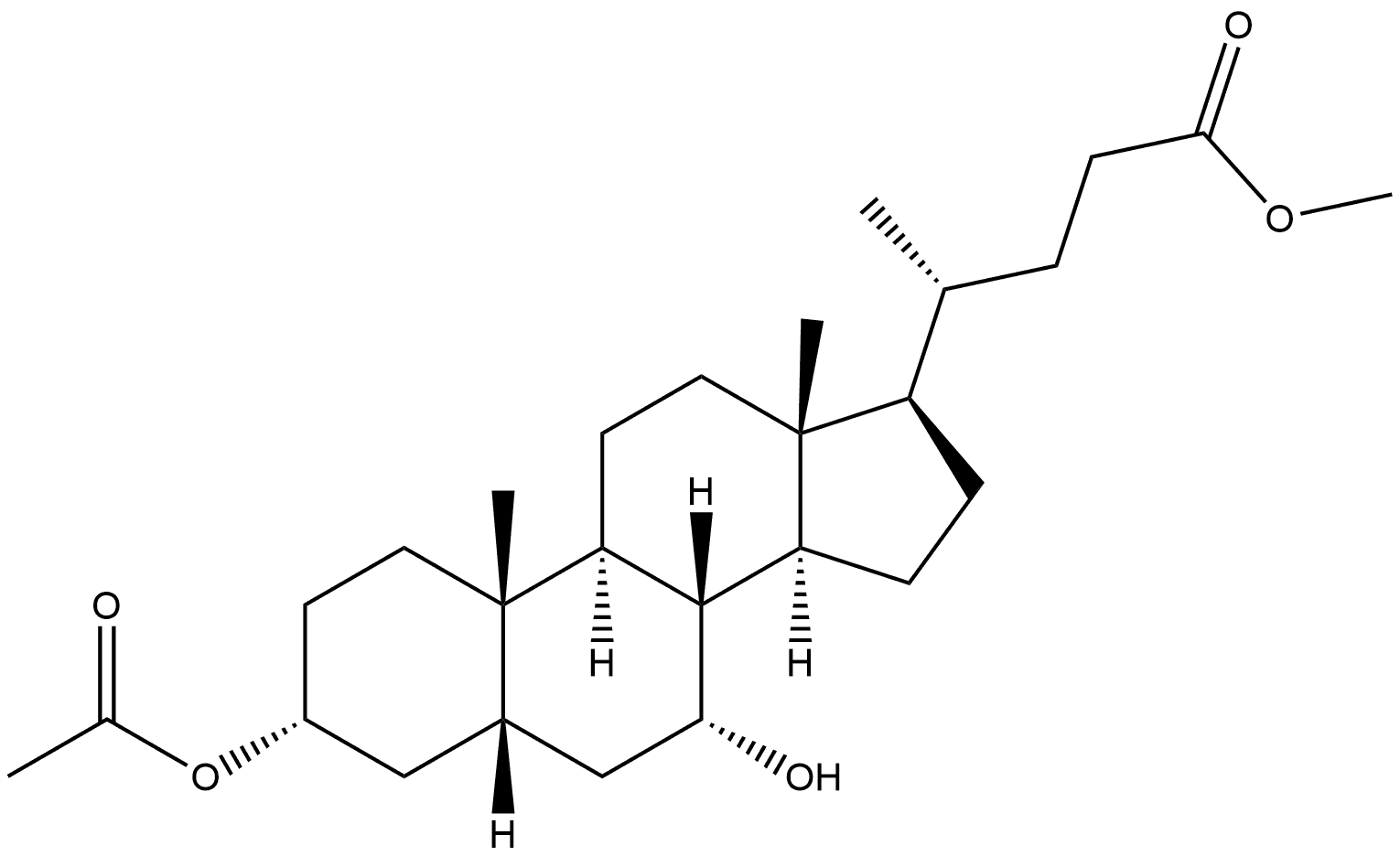 Cholan-24-oic acid, 3-(acetyloxy)-7-hydroxy-, methyl ester, (3α,5β,7α)-