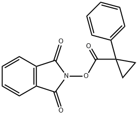 Cyclopropanecarboxylic acid, 1-phenyl-, 1,3-dihydro-1,3-dioxo-2H-isoindol-2-yl ester Structure