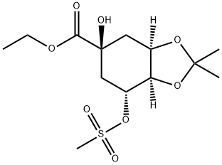 1,3-Benzodioxole-5-carboxylic acid, hexahydro-5-hydroxy-2,2-dimethyl-7-[(methylsulfonyl)oxy]-, ethyl ester, (3aR,5S,7R,7aR)-